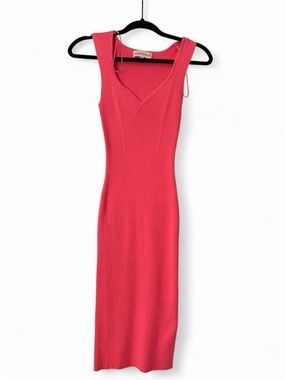 Willow & Wind Pink Ribbed Midi Dress – Size Small